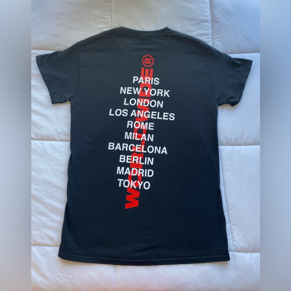 FashionNova WorldWide Short Sleeve Tee - Black/Red+White